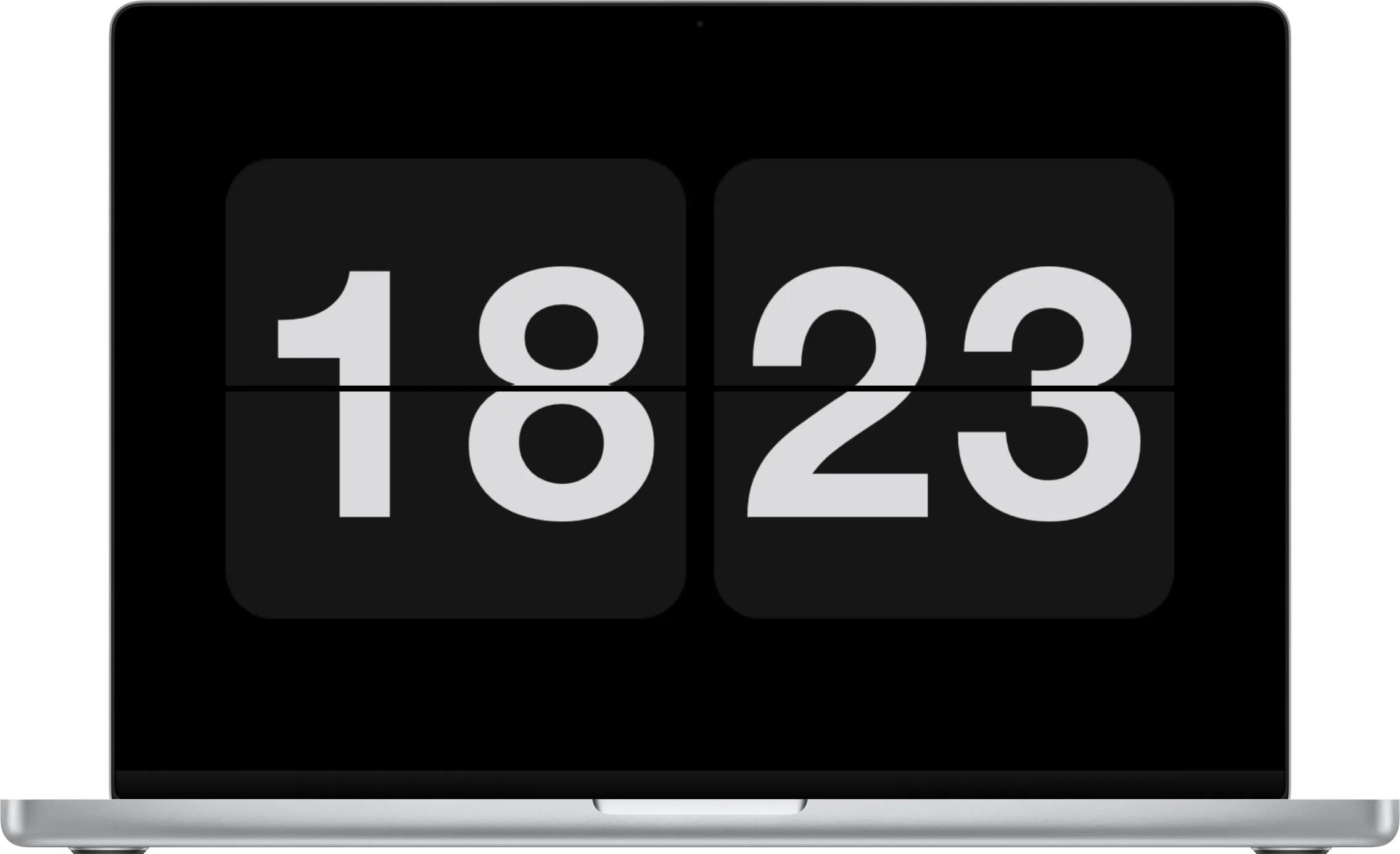 Flip Clock running on a MacBook Pro