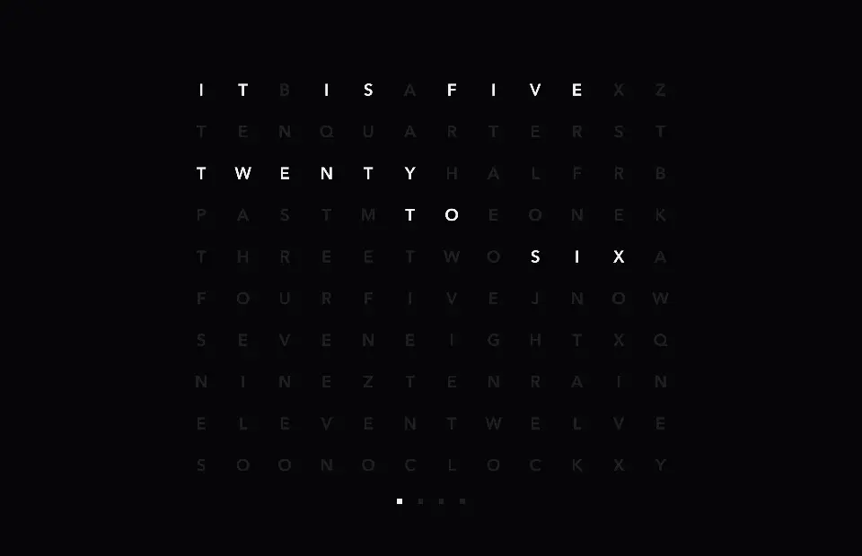 Letter Grid Clock screensaver